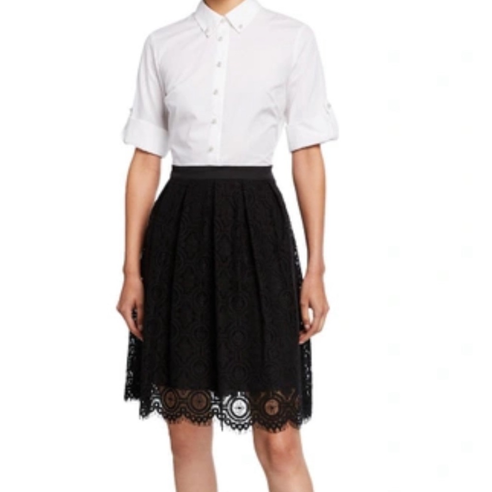 Karl Lagerfeld Black Lace Midi Skirt